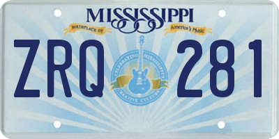 MS license plate ZRQ281
