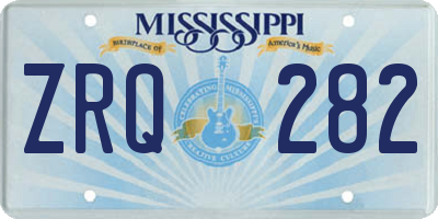 MS license plate ZRQ282