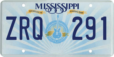 MS license plate ZRQ291