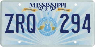 MS license plate ZRQ294