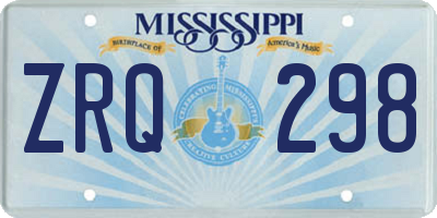 MS license plate ZRQ298