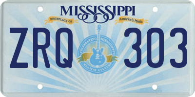 MS license plate ZRQ303