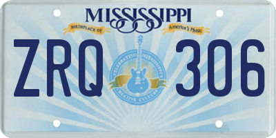MS license plate ZRQ306