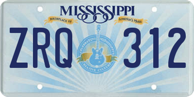 MS license plate ZRQ312