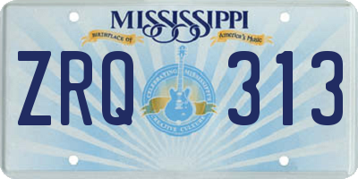 MS license plate ZRQ313