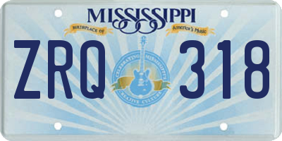 MS license plate ZRQ318