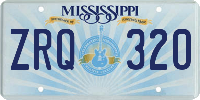 MS license plate ZRQ320