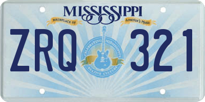 MS license plate ZRQ321
