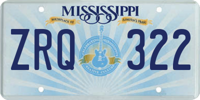 MS license plate ZRQ322