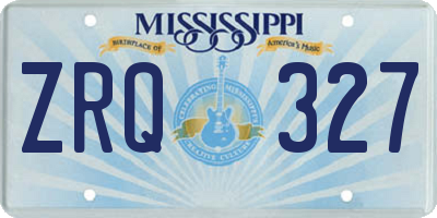 MS license plate ZRQ327