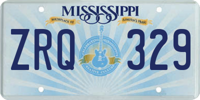 MS license plate ZRQ329