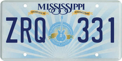 MS license plate ZRQ331