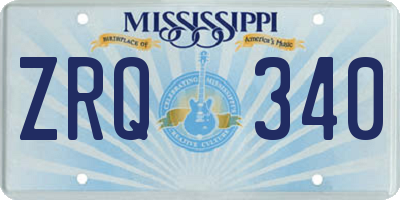 MS license plate ZRQ340