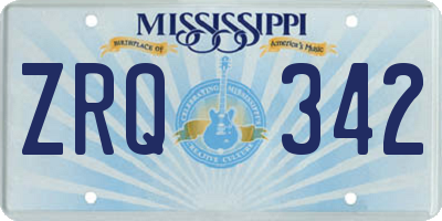 MS license plate ZRQ342