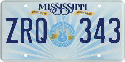 MS license plate ZRQ343