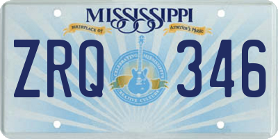 MS license plate ZRQ346