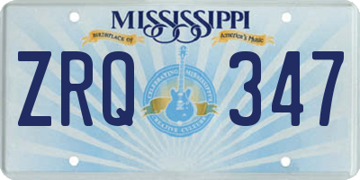 MS license plate ZRQ347