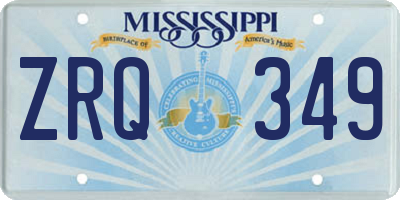 MS license plate ZRQ349