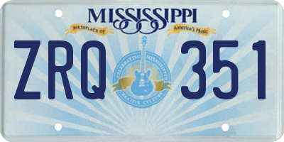 MS license plate ZRQ351