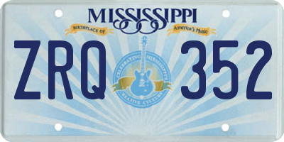 MS license plate ZRQ352