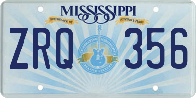 MS license plate ZRQ356