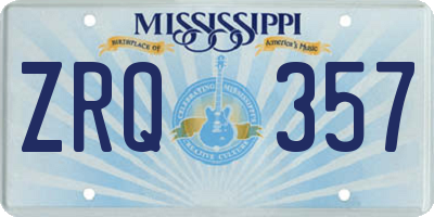 MS license plate ZRQ357