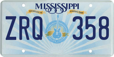MS license plate ZRQ358