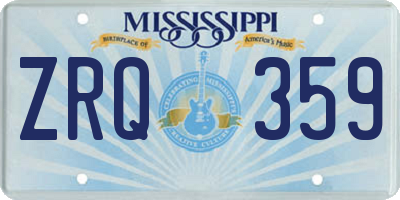 MS license plate ZRQ359