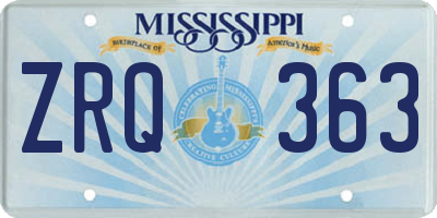 MS license plate ZRQ363