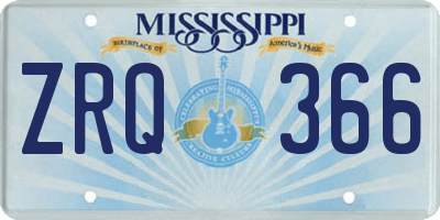 MS license plate ZRQ366