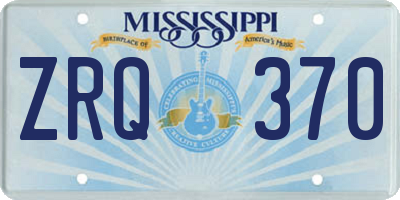MS license plate ZRQ370