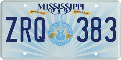 MS license plate ZRQ383