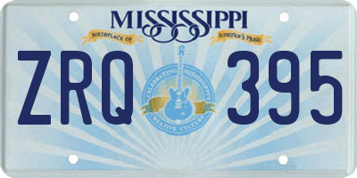 MS license plate ZRQ395