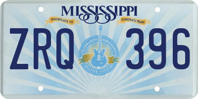 MS license plate ZRQ396