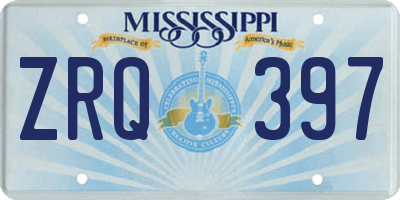 MS license plate ZRQ397