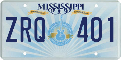 MS license plate ZRQ401