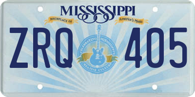 MS license plate ZRQ405