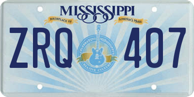 MS license plate ZRQ407