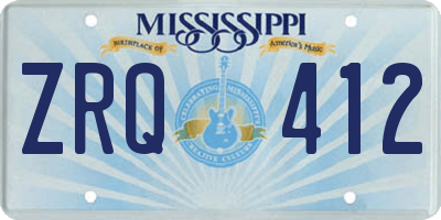 MS license plate ZRQ412
