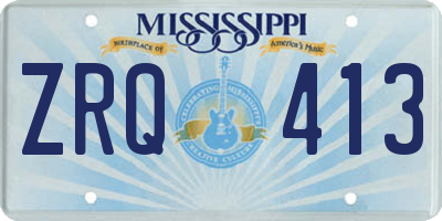 MS license plate ZRQ413