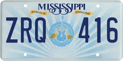 MS license plate ZRQ416