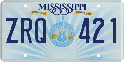 MS license plate ZRQ421