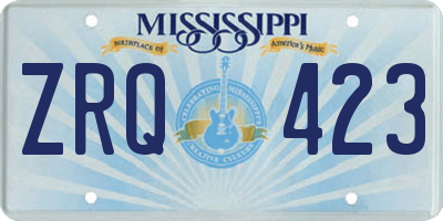 MS license plate ZRQ423