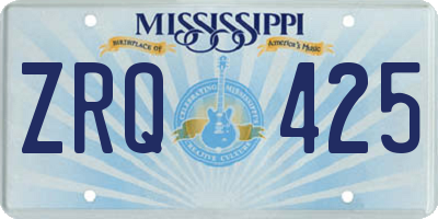 MS license plate ZRQ425