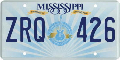 MS license plate ZRQ426