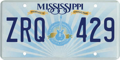 MS license plate ZRQ429