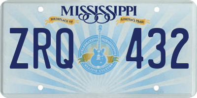 MS license plate ZRQ432