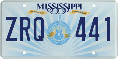 MS license plate ZRQ441