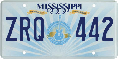 MS license plate ZRQ442