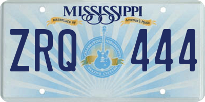 MS license plate ZRQ444